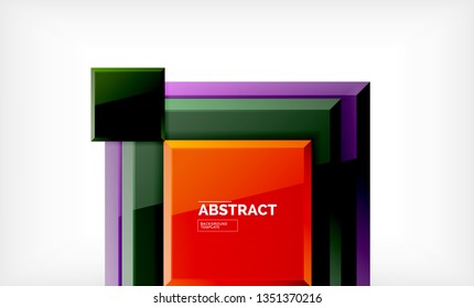 Square geometric background, vector modern template
