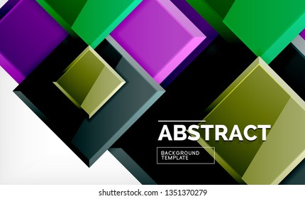 Square geometric background, vector modern template