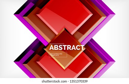 Square geometric background, vector modern template