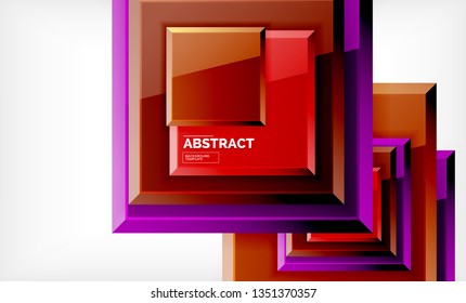 Square geometric background, vector modern template
