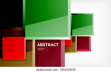 Square geometric background, vector modern template