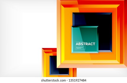 Square geometric background, vector modern template