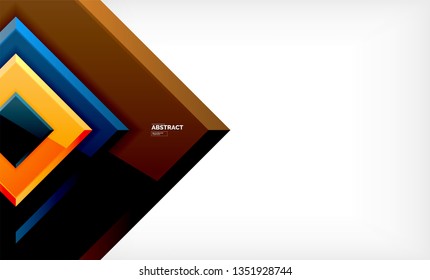 Square geometric background, vector modern template