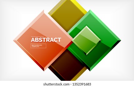 Square geometric background, vector modern template