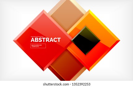 Square geometric background, vector modern template