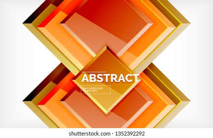 Square geometric background, vector modern template