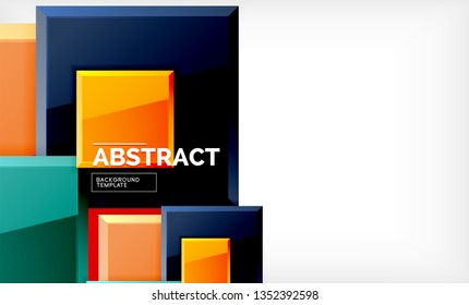 Square geometric background, vector modern template