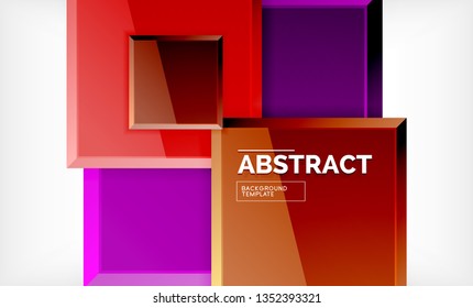 Square geometric background, vector modern template