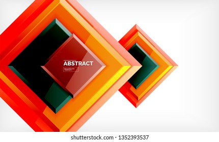 Square geometric background, vector modern template