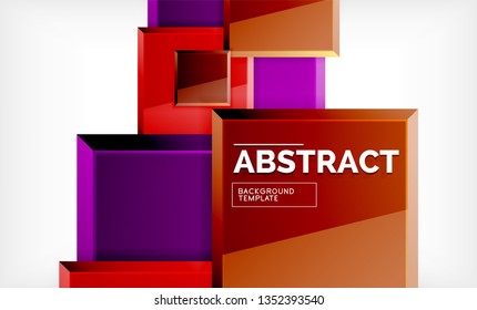 Square geometric background, vector modern template