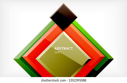 Square geometric background, vector modern template