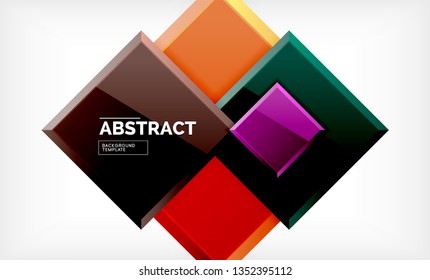 Square geometric background, vector modern template