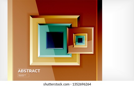 Square geometric background, vector modern template