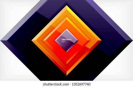 Square geometric background, vector modern template
