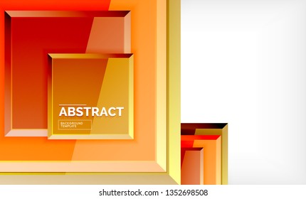 Square geometric background, vector modern template