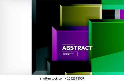 Square geometric background, vector modern template