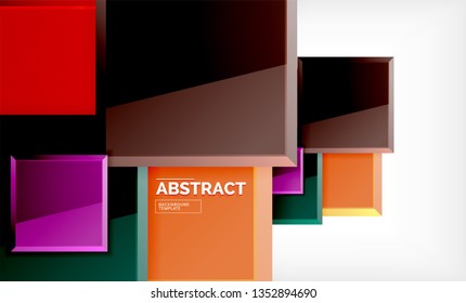 Square geometric background, vector modern template