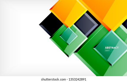 Fondo geométrico cuadrado, plantilla vectorial moderna