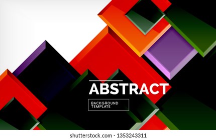 Square geometric background, vector modern template