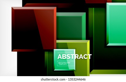 Square geometric background, vector modern template