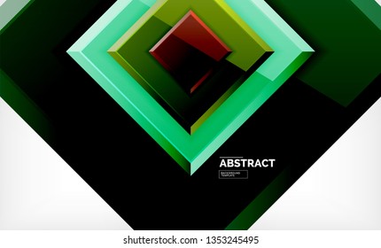 Square geometric background, vector modern template