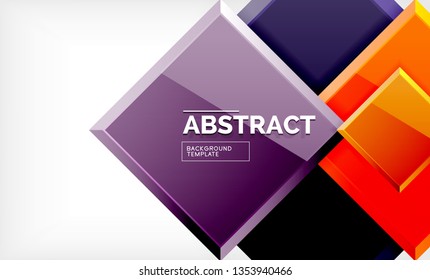 Square geometric background, vector modern template