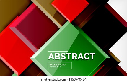 Square geometric background, vector modern template