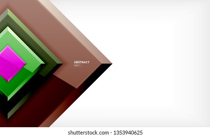 Square geometric background, vector modern template