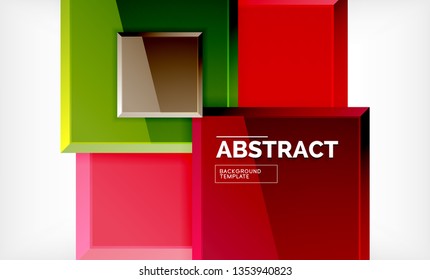 Square geometric background, vector modern template