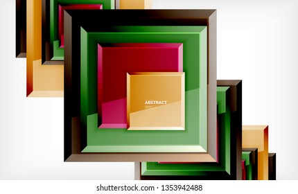 Square geometric background, vector modern template