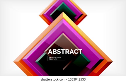 Square geometric background, vector modern template