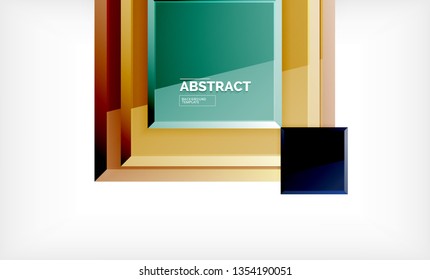Square geometric background, vector modern template