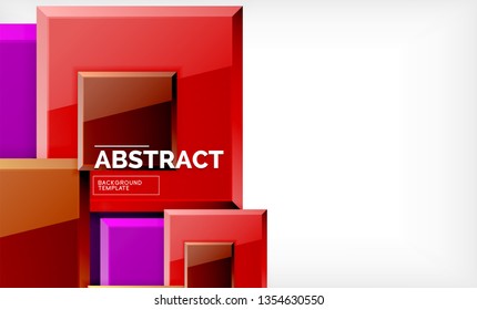 Square geometric background, vector modern template