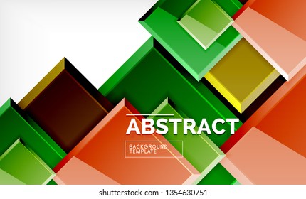 Square geometric background, vector modern template