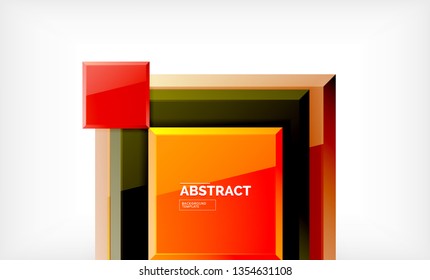 Fundo geométrico quadrado, modelo moderno vetorial