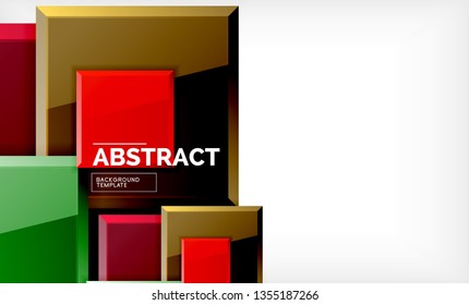 Square geometric background, vector modern template