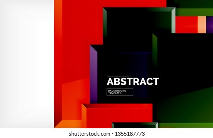 Square geometric background, vector modern template