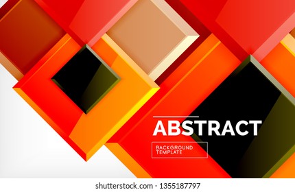 Square geometric background, vector modern template