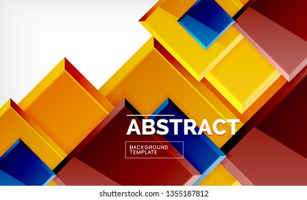 Square geometric background, vector modern template