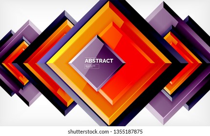 Fundo geométrico quadrado, modelo moderno vetorial