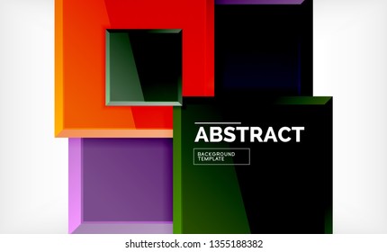 Square geometric background, vector modern template
