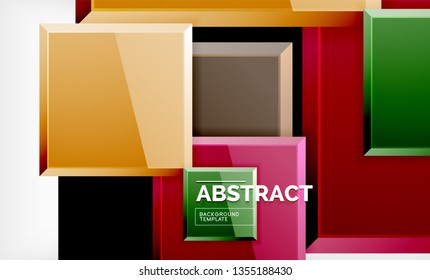 Square geometric background, vector modern template