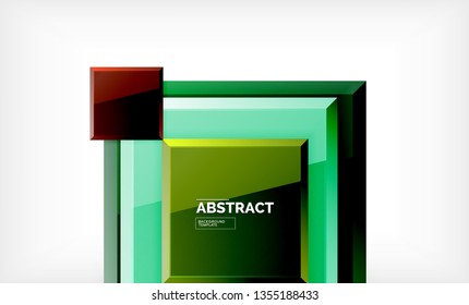 Square geometric background, vector modern template