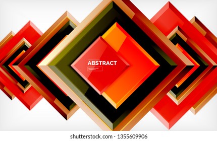 Square geometric background, vector modern template