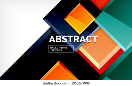 Fundo geométrico quadrado, modelo moderno vetorial