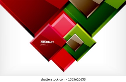Square geometric background, vector modern template