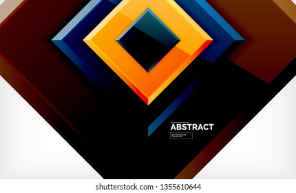 Square geometric background, vector modern template