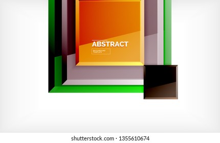 Square geometric background, vector modern template