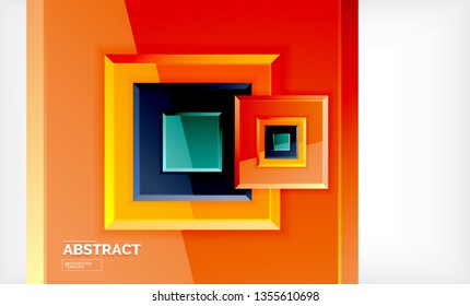 Square geometric background, vector modern template