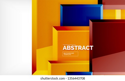 Square geometric background, vector modern template